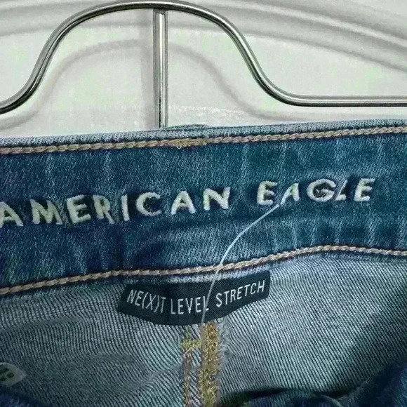 American Eagle High-Riss Authentic Next Level Stretch Blue Jeans  Woman’s 00 - Picture 6 of 7